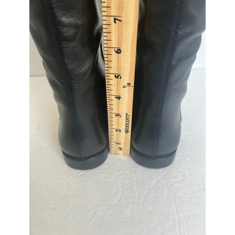 Coach Maely Soft Black Leather Knee High Riding Gold Buckle Accent Boots Sz 8.5 - Picture 12 of 16